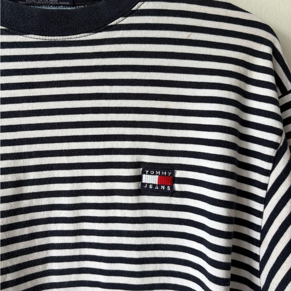 Tommy Hilfiger Striped Navy and White Shirt | Size Small - Picture 3 of 5